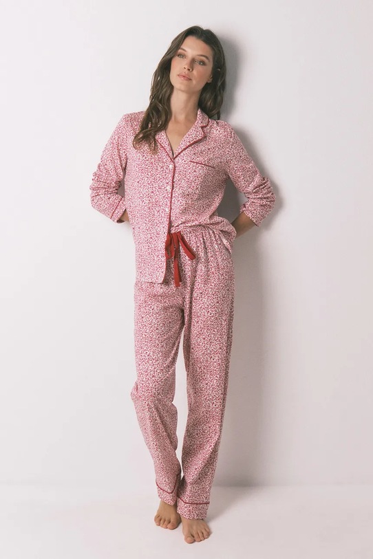 women'secret piżama bawełniana wzorzyste czerwony 3132132