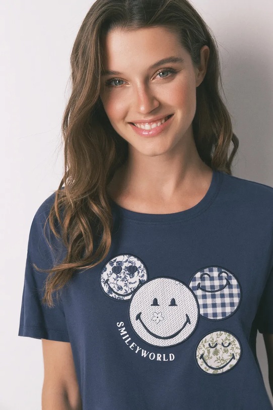 Odzież women'secret piżama bawełniana 3132148 granatowy