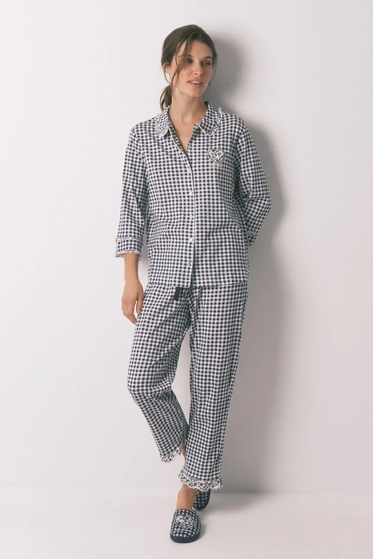 women'secret piżama bawełniana wzorzyste granatowy 3132151