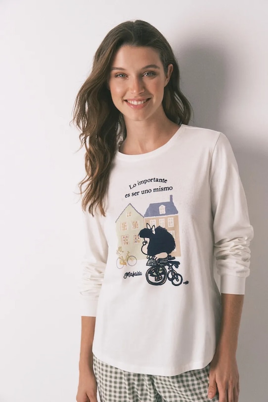 Odzież women'secret piżama bawełniana 3132136 biały