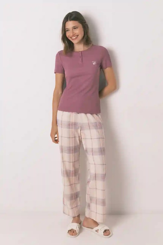 women'secret piżama dzianina fioletowy 3592426