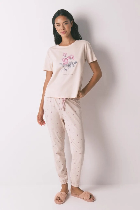 women'secret piżama bawełniana nadruk różowy 3592421