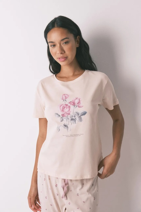 women'secret piżama bawełniana 3592421 różowy AW25