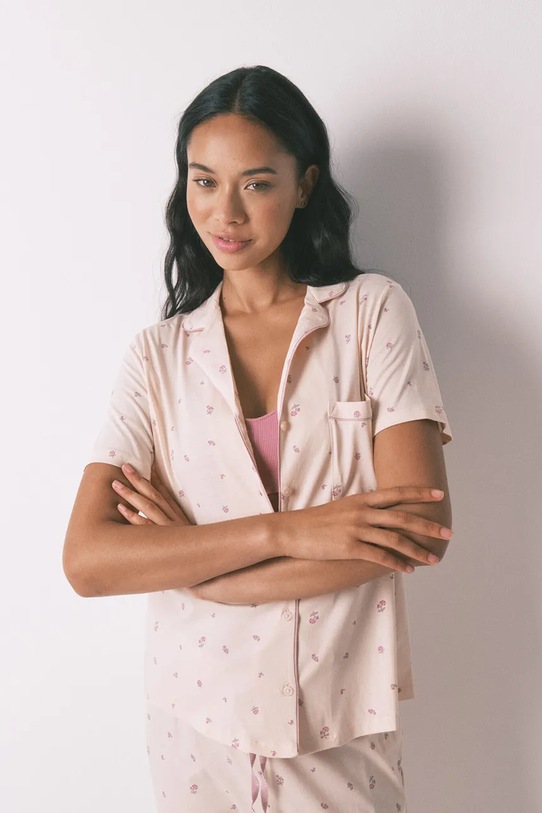 women'secret piżama bawełniana 3592429 różowy AW25