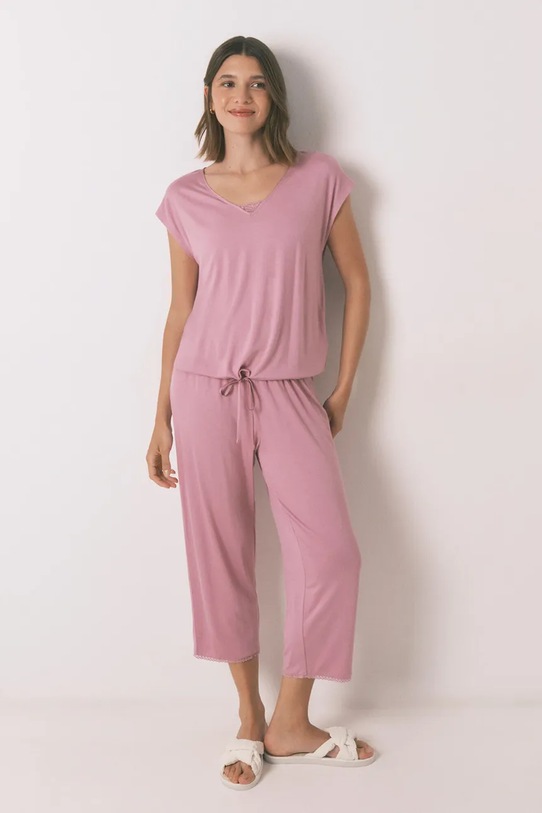 women'secret piżama dzianina różowy 3592425