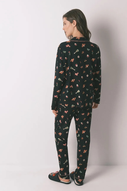 women'secret piżama bawełniana 3132159 czarny