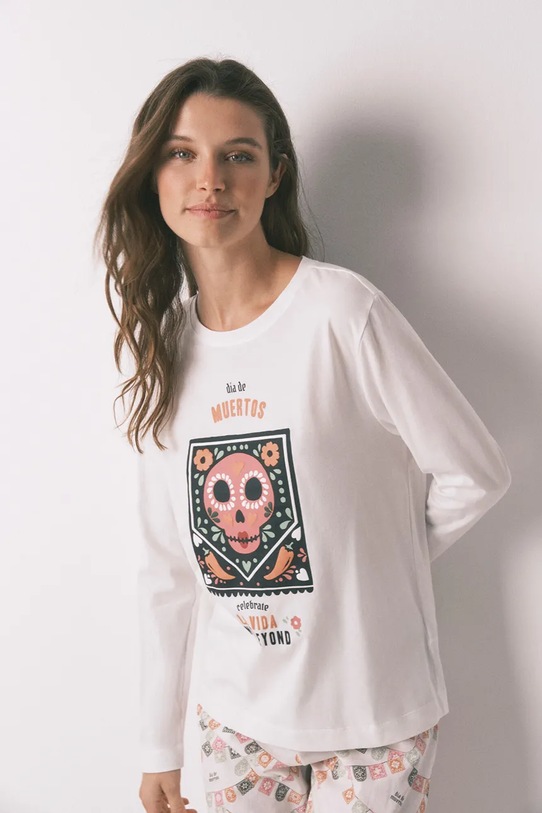 women'secret piżama bawełniana 3132147 biały AW25