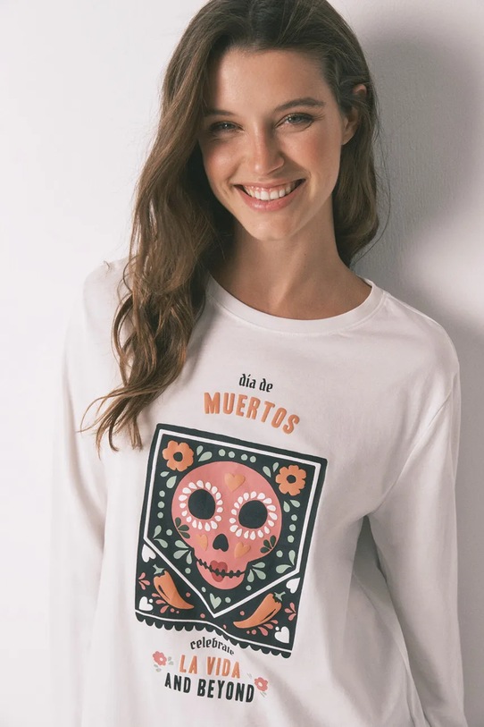 Odzież women'secret piżama bawełniana 3132147 biały