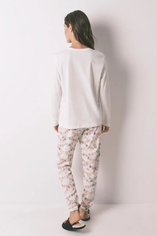 women'secret piżama bawełniana 3132147 biały