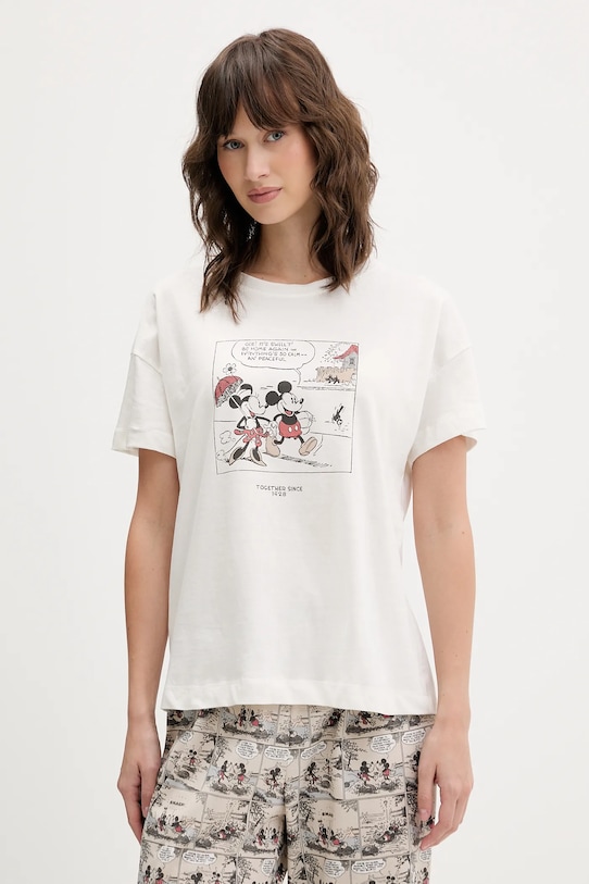 women'secret piżama bawełniana 3132160 beżowy AW25