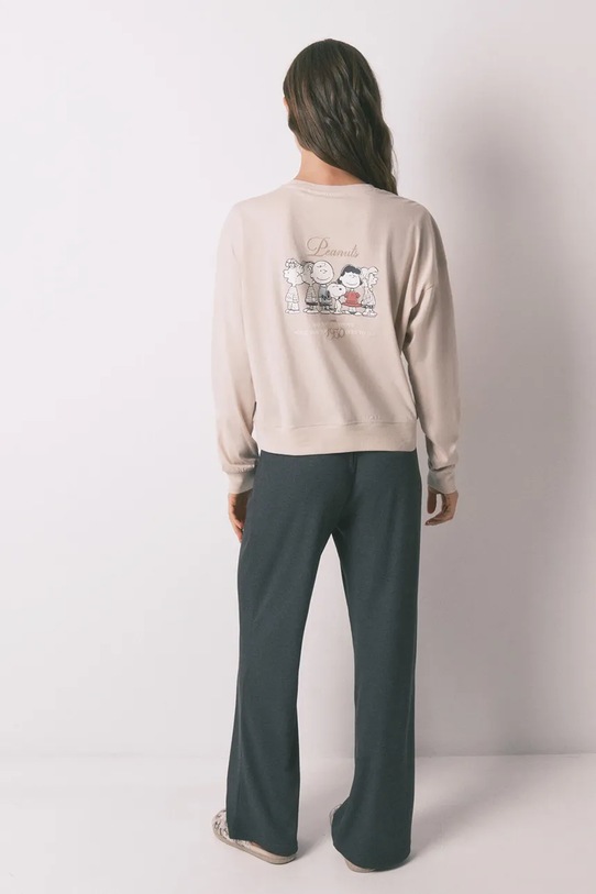 women'secret piżama bawełniana 3132128 beżowy AW25