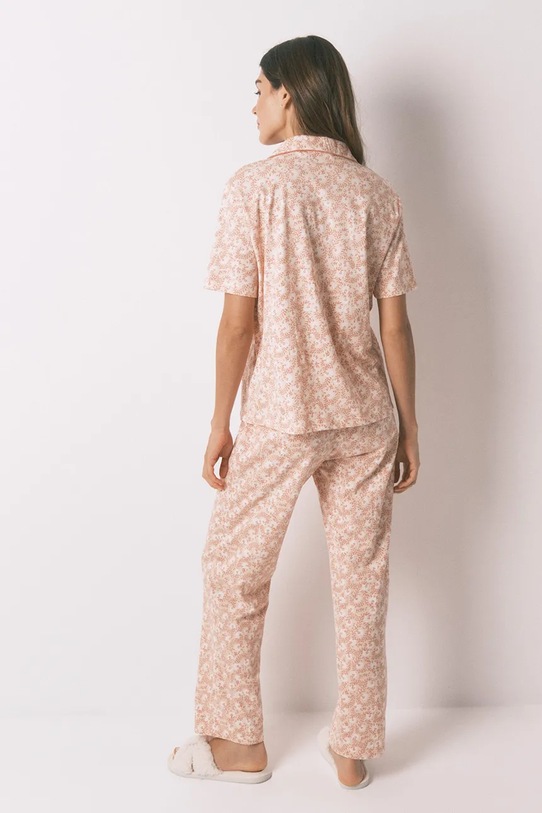 women'secret piżama bawełniana 4852098 pomarańczowy