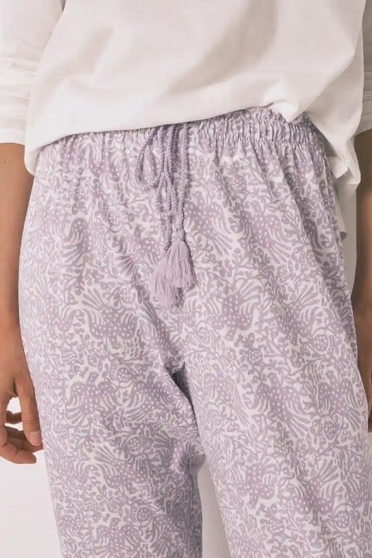 Odzież women'secret piżama bawełniana 3702246 fioletowy