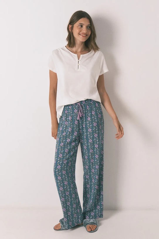 women'secret spodnie piżamowe tkanina turkusowy 3702257