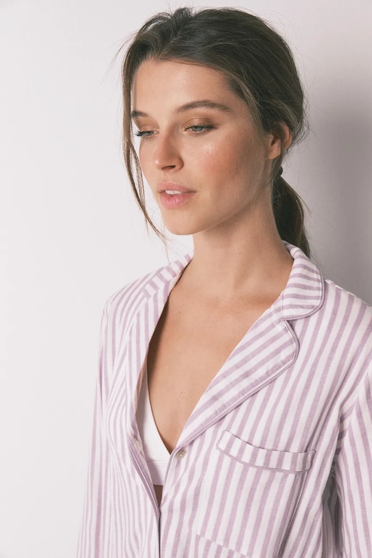 Odzież women'secret piżama bawełniana 4852095 fioletowy