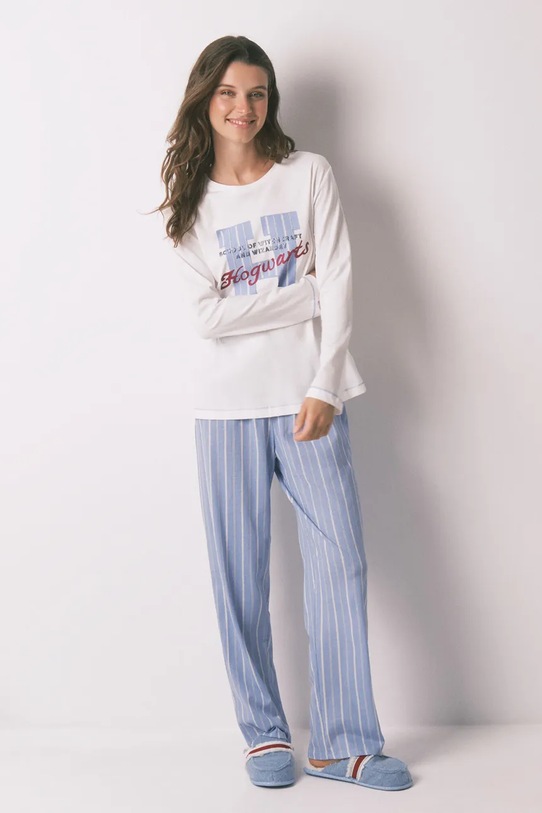 women'secret piżama bawełniana wzorzyste biały 3132131