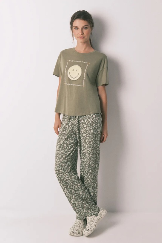 women'secret pijamale de bumbac set verde 3132139