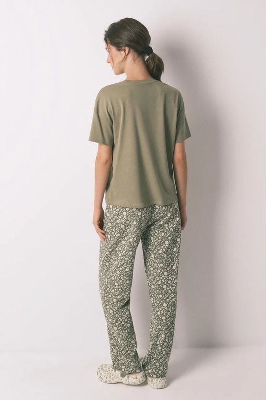 women'secret piżama bawełniana 3132139 zielony