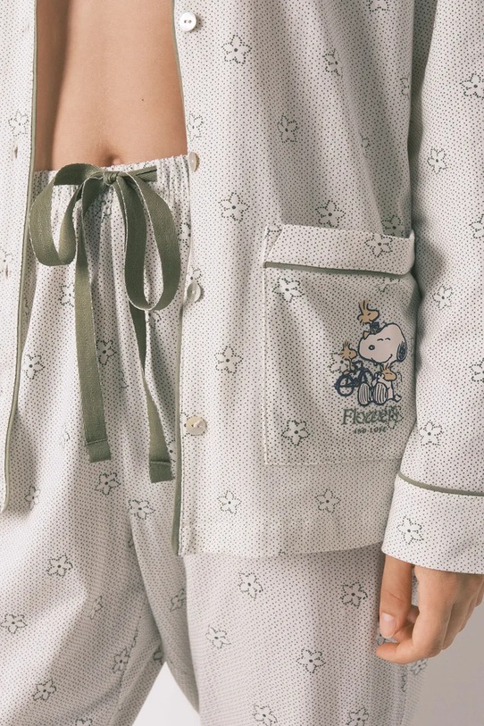 women'secret pijamale de bumbac Snoopy alb 3132127