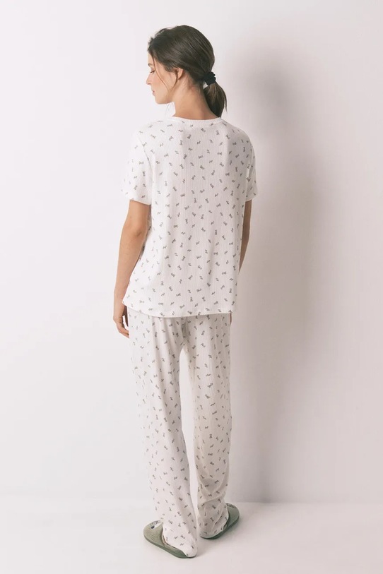 women'secret piżama bawełniana 3132153 biały