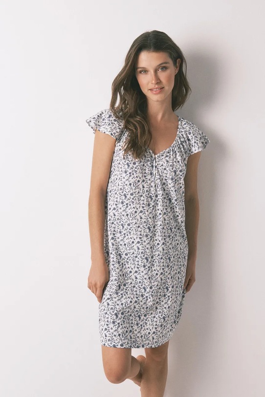 women'secret cămașă de noapte din bumbac cu modele verde 4442111