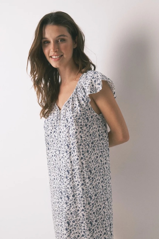 women'secret cămașă de noapte din bumbac 4442111 verde AW25