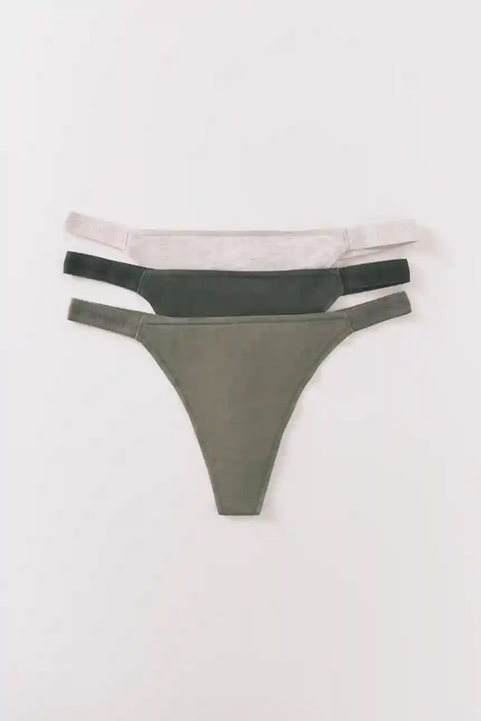 women'secret stringi 3-pack dzianina zielony 4932665
