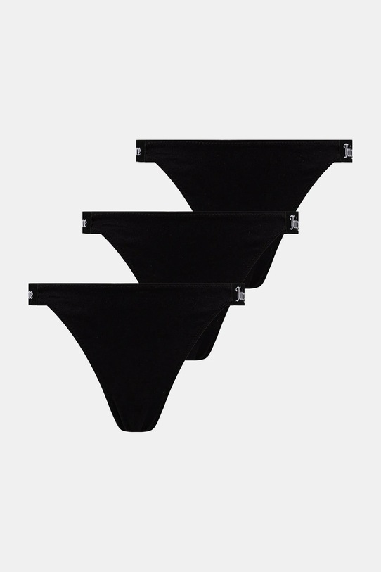 Juicy Couture stringi 3-pack nadruk czarny JCTTH225951