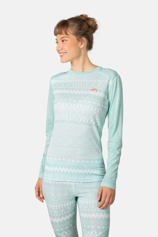 Kari Traa longsleeve funkcyjny LIVE sporty zimowe turkusowy 623900