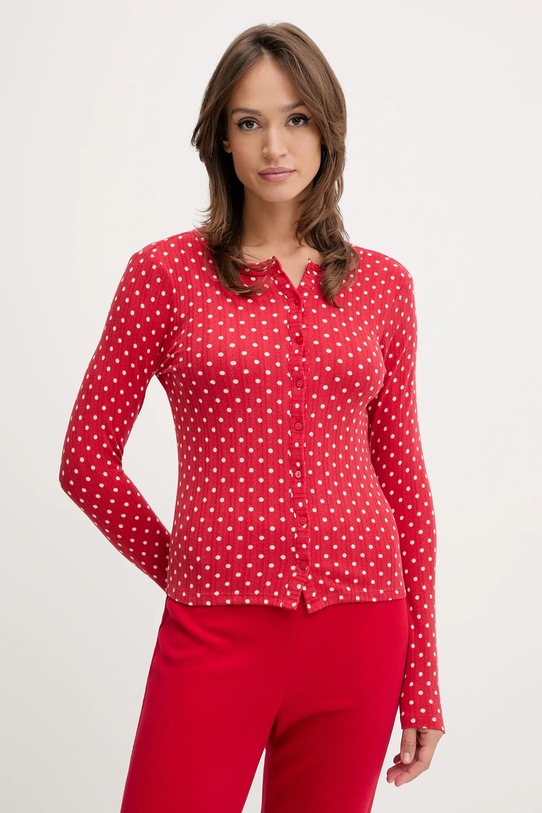 Abercrombie & Fitch longsleeve piżamowy dzianina czerwony KI146.5107.500