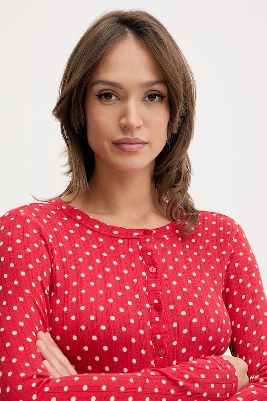 Odzież Abercrombie & Fitch longsleeve piżamowy KI146.5107.500 czerwony