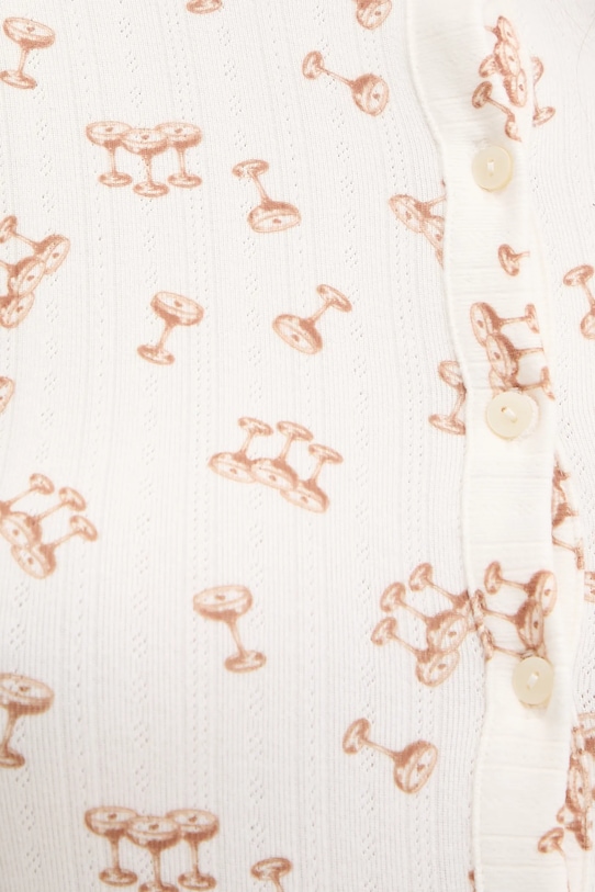 Abercrombie & Fitch longsleeve piżamowy beżowy KI146.5109.110