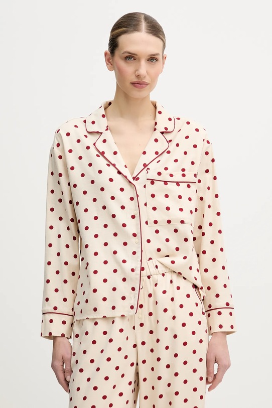 Abercrombie & Fitch koszula piżamowa tkanina beżowy KI146.5136.606