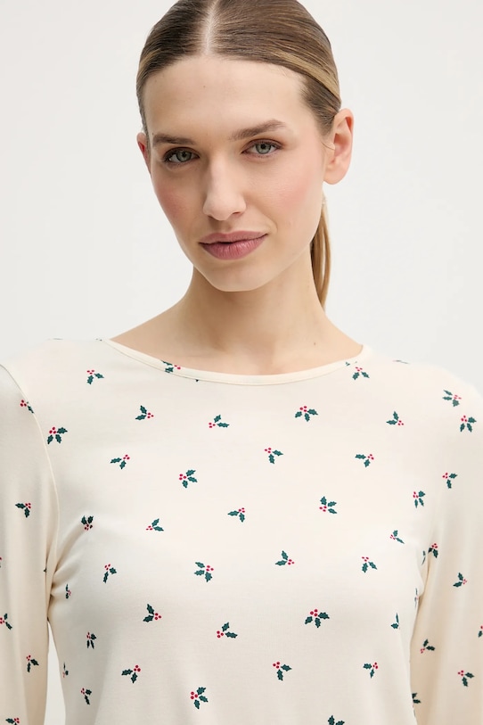 United Colors of Benetton longsleeve piżamowy beżowy 32V93M07V