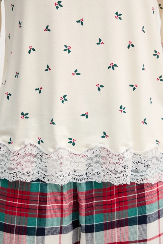 United Colors of Benetton longsleeve piżamowy 32V93M07V beżowy