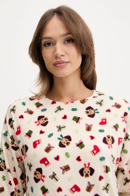 Pižama dolgi rokav United Colors of Benetton bež 39EZ3M087