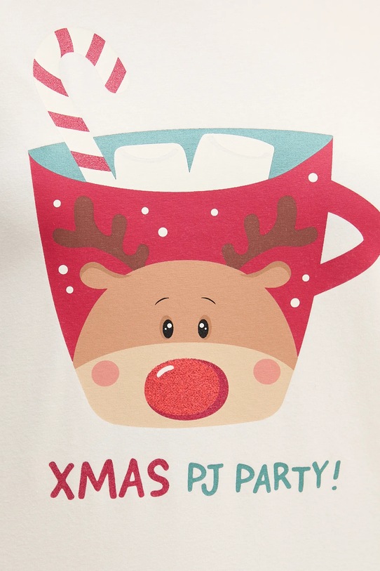 United Colors of Benetton longsleeve piżamowy 3DKE3M07Y beżowy