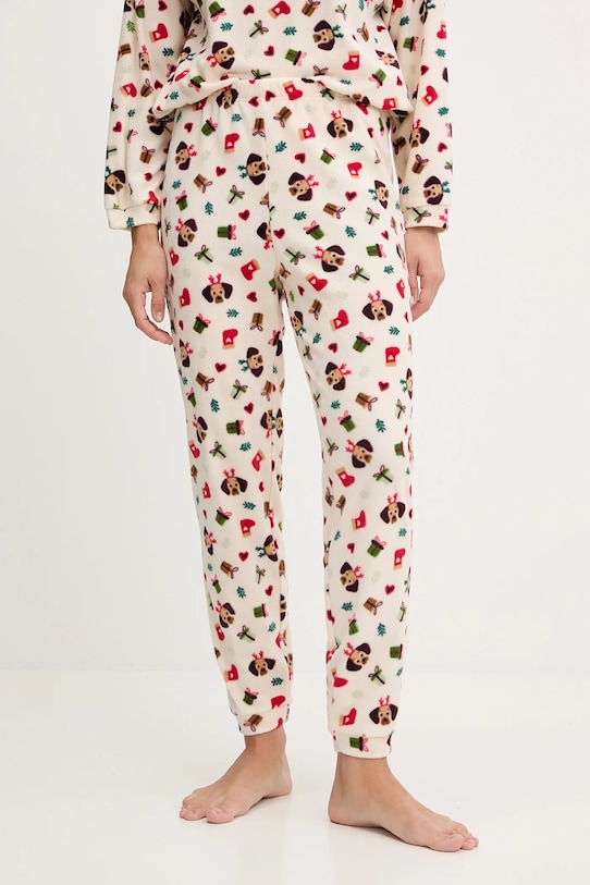 Spodnji del pižame United Colors of Benetton Tkanina bež 39EZ3F04V