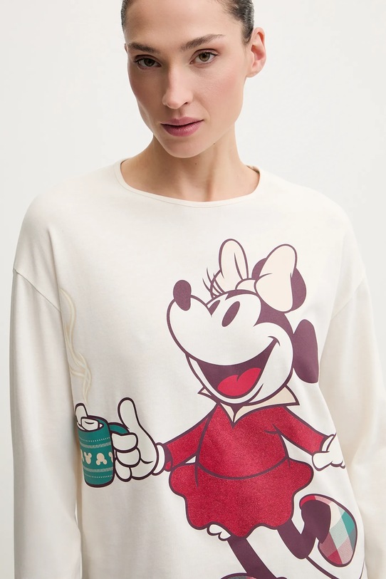 Βαμβακερές πιτζάμες United Colors of Benetton 3P053P04G μπεζ