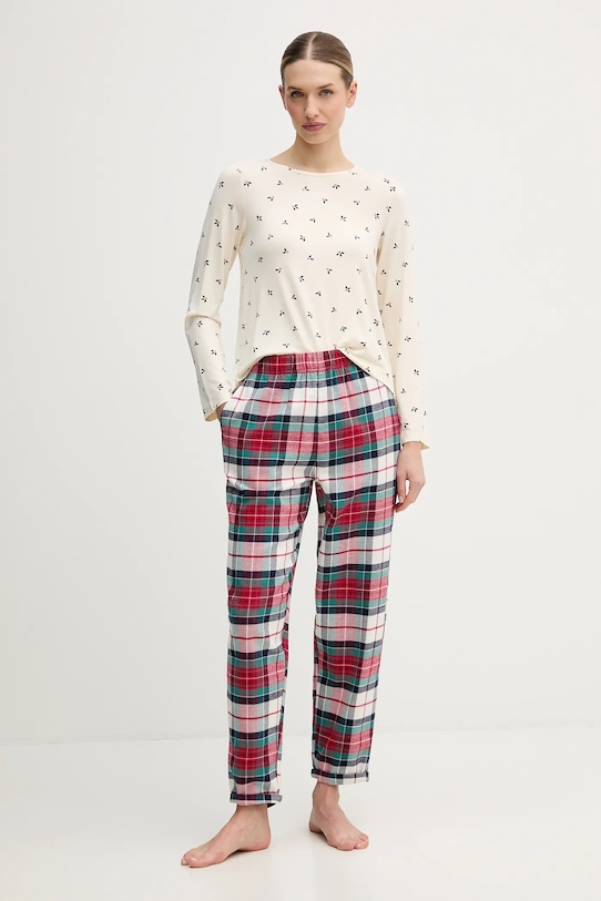 United Colors of Benetton spodnie piżamowe bawełniane 40EP3F00I czerwony AW25