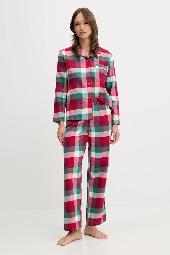 Bombažna pižama United Colors of Benetton Bombaž bordo 40EP3P00W