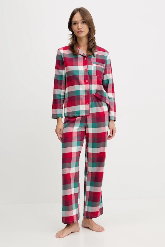 Bombažna pižama United Colors of Benetton Bombaž bordo 40EP3P00W
