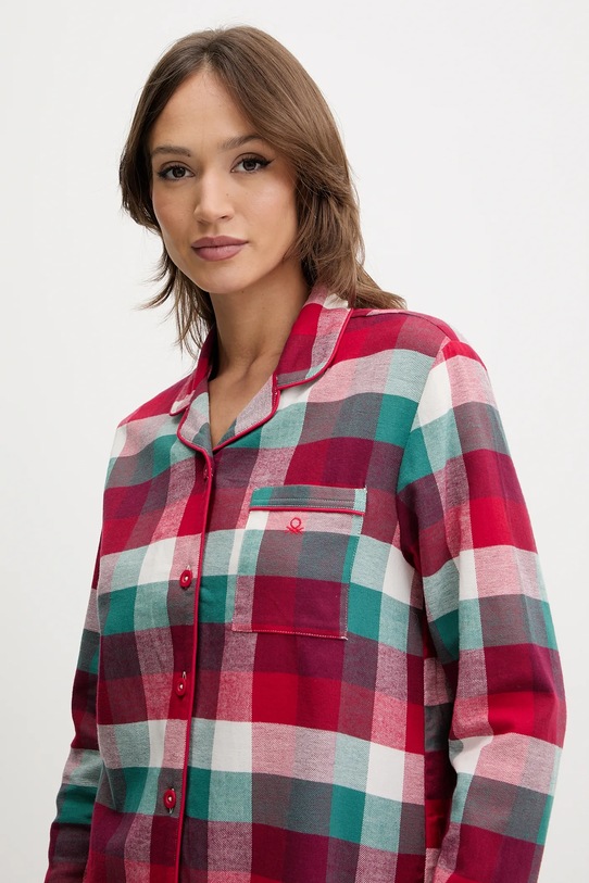 Bombažna pižama United Colors of Benetton 40EP3P00W bordo