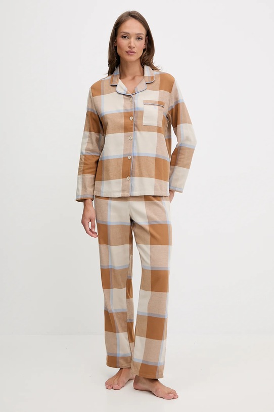 United Colors of Benetton piżama bawełniana wzorzyste brązowy 40EP3P00W