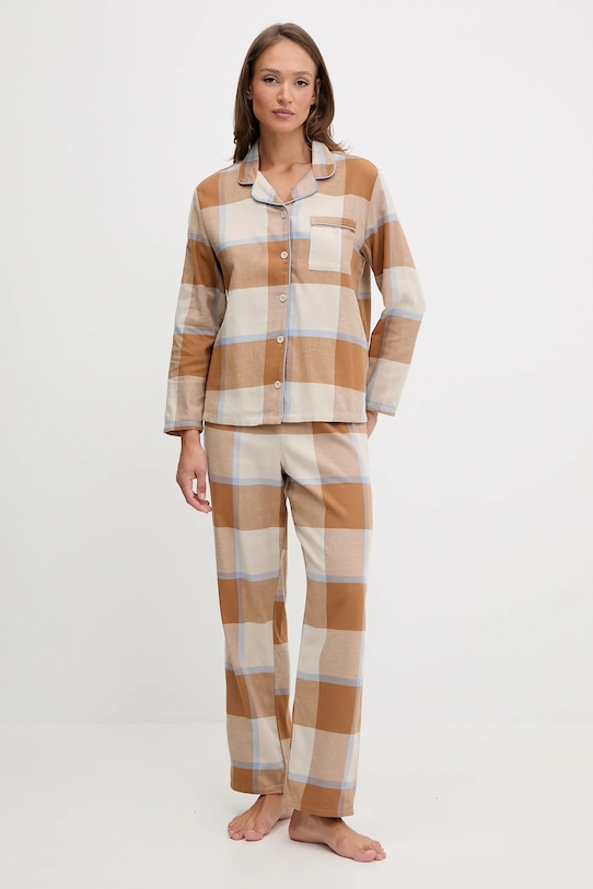 United Colors of Benetton piżama bawełniana wzorzyste brązowy 40EP3P00W