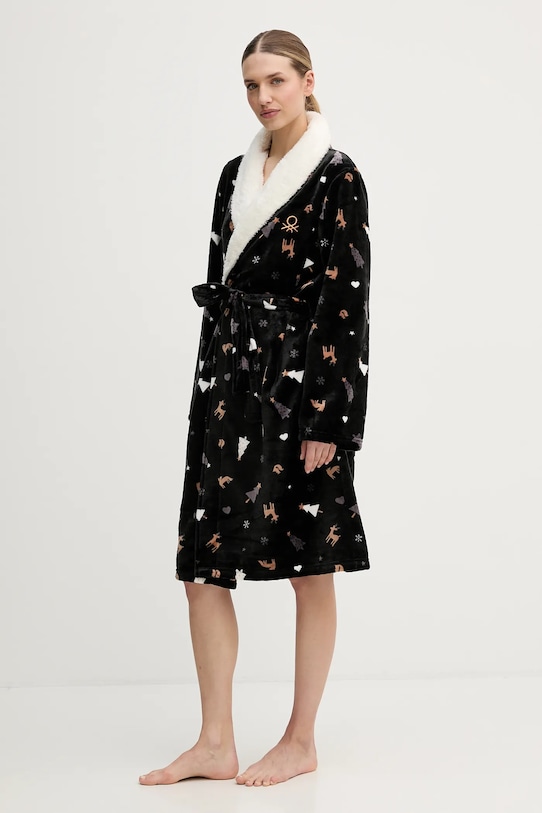 United Colors of Benetton szlafrok 6FK81C00E czarny AW25