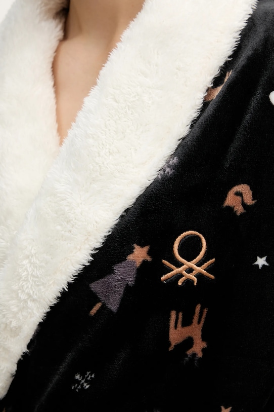 United Colors of Benetton szlafrok 6FK81C00E czarny