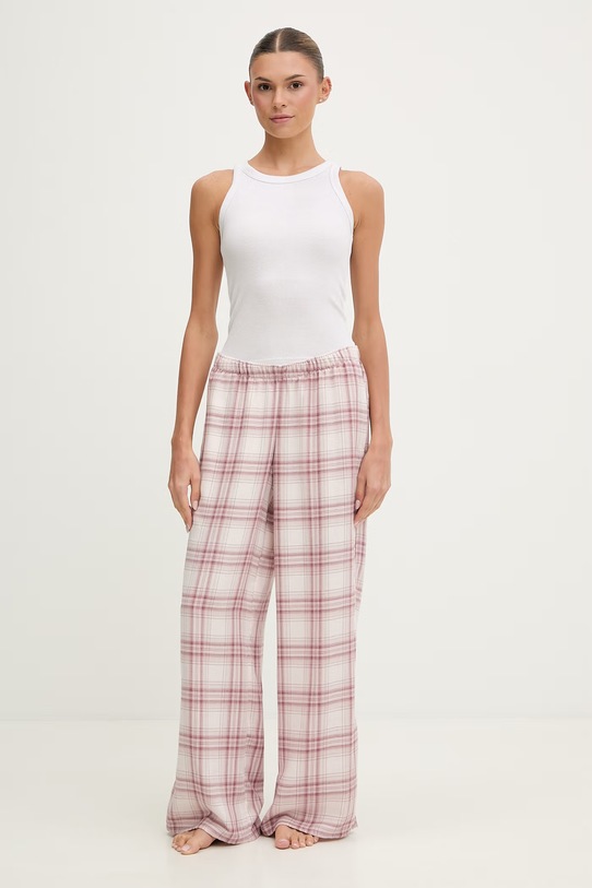 Hollister Co. spodnie piżamowe damskie z wiskozą KI346.5098.602 różowy AW25