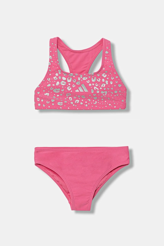 Dvoudílné dětské plavky adidas Performance potisk růžová JM8186