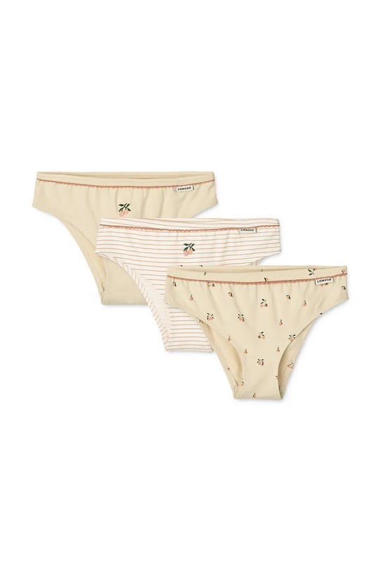 Liewood figi dziecięce z bawełną Aylin Briefs 3-Pack 3-pack Planet friendly beżowy LW20282.9BYA